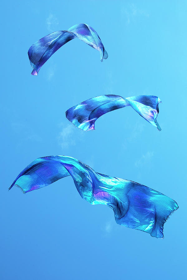 Azure and Aqua Sailing Silks Photograph by Terri Schaffer - Lifes Color