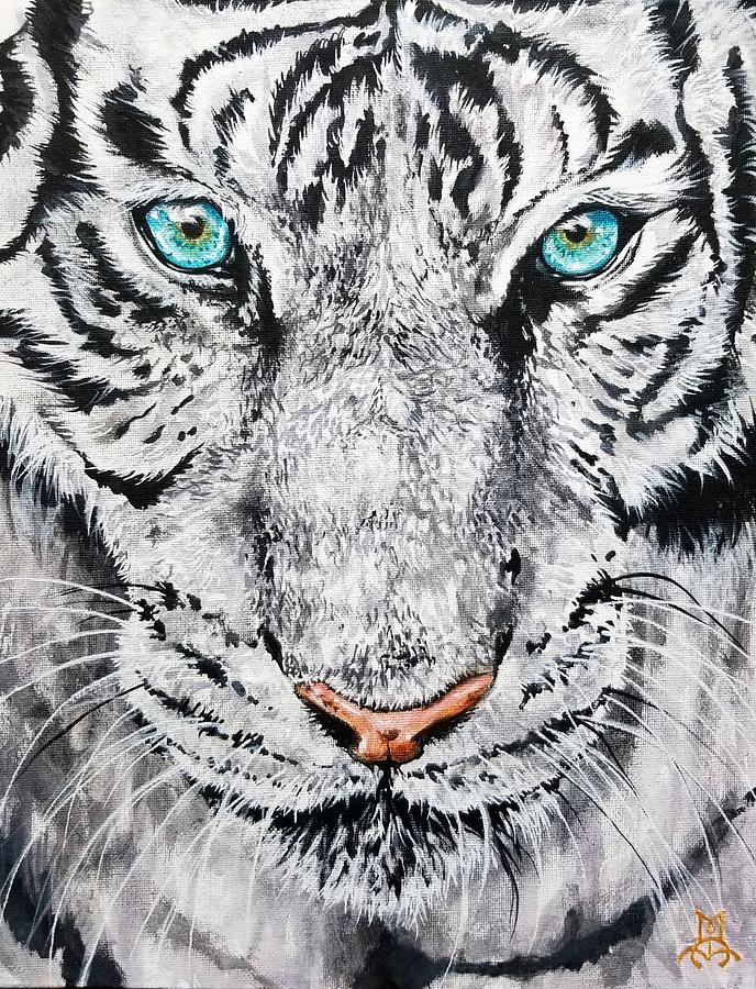 Azure Eyes Painting by Marco Aguilar