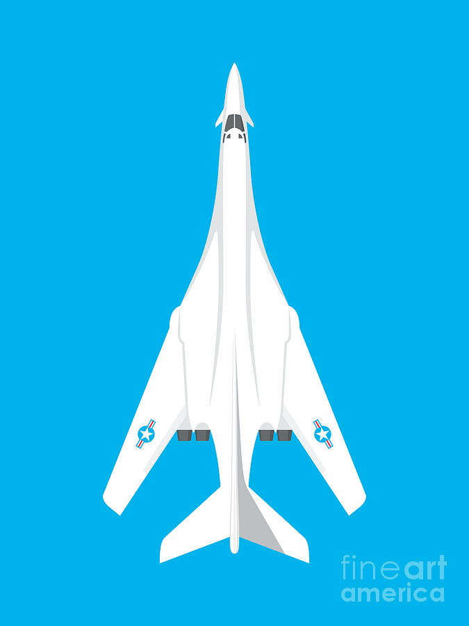 Airplane Digital Art - B-1 Lancer Jet Bomber - Cyan by Organic Synthesis