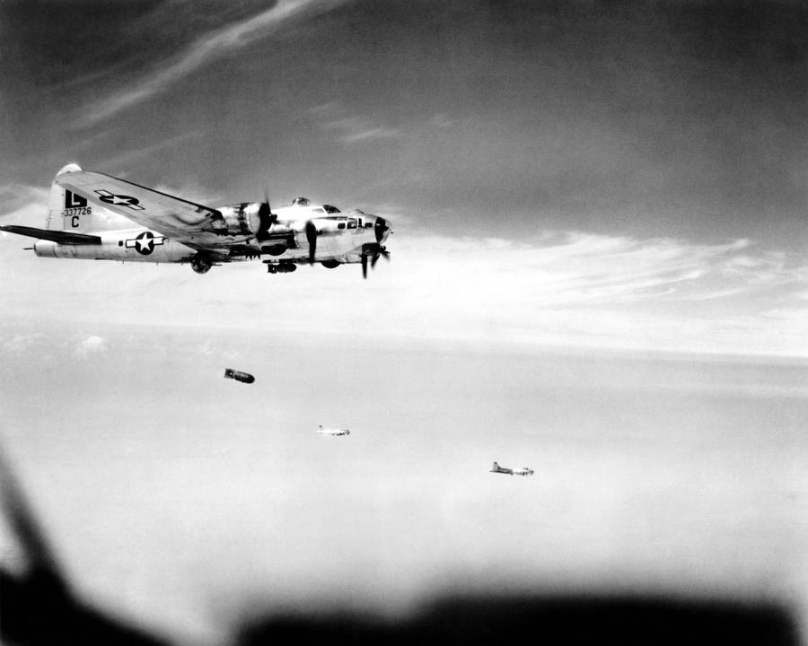 B-17 Flying Fortress Dropping Bombs Photograph by War Is Hell Store