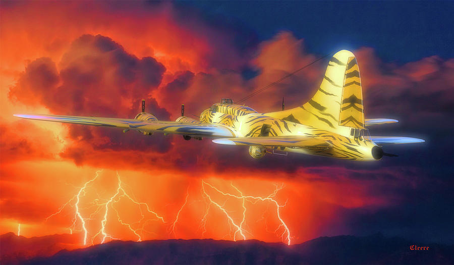 B-17 Riders on the Storm Digital Art by Michael Cleere