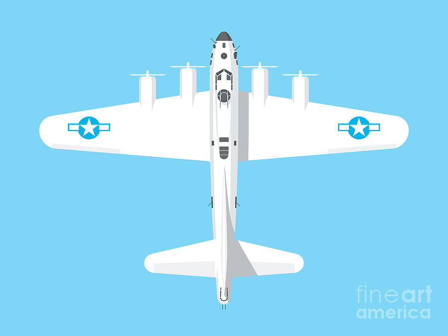 Airplane Digital Art - B-17 WWII Bomber - Sky by Organic Synthesis