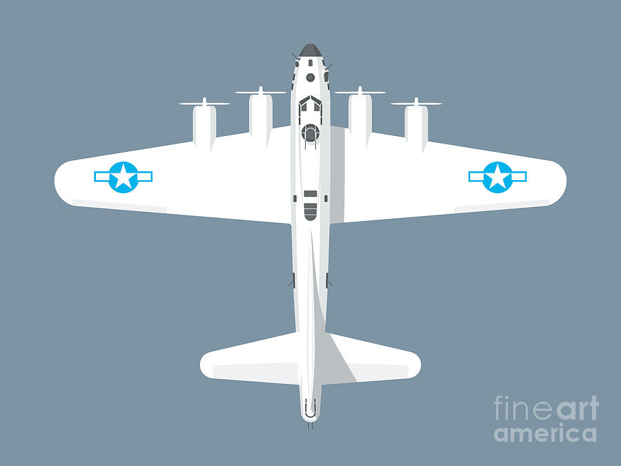 Airplane Digital Art - B-17 WWII Bomber - Slate by Organic Synthesis