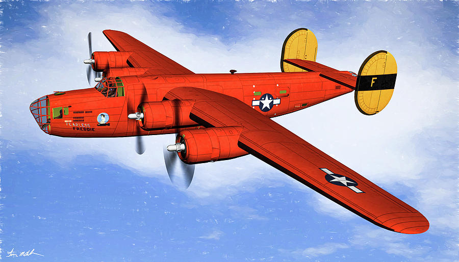 B-24 Fearless Freddie - Art Digital Art