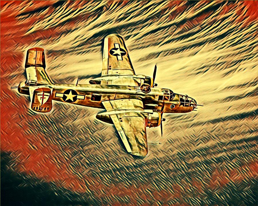 B-25 Mitchell Bomber Digital Art By Charlie Hubbard - Fine Art America