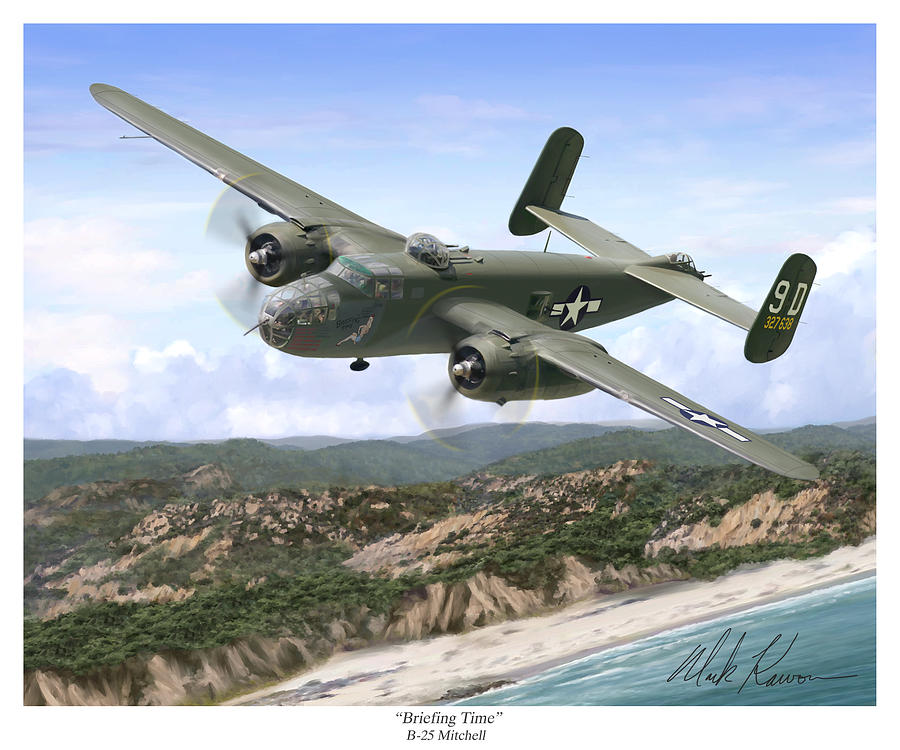 Airplane Painting - B-25 Mitchell by Mark Karvon