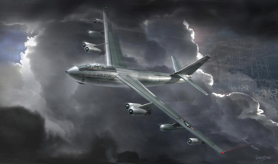 B-47 - left turn - bad weather Digital Art by James Vaughan