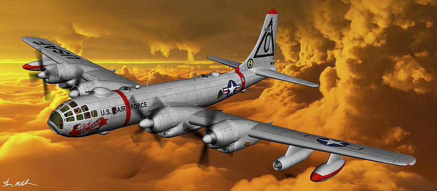 B-50 Superfortress in a storm - art Digital Art by Tommy Anderson