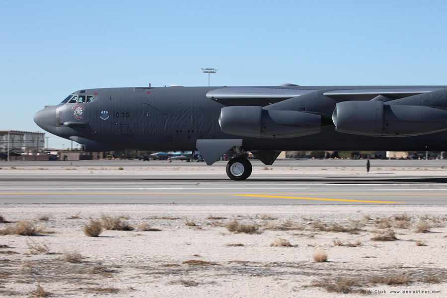 B-52H Rolling Out Runway 22R Photograph by Custom Aviation Art