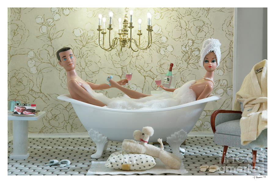 B and K Bath Time Digital Art by David Parise