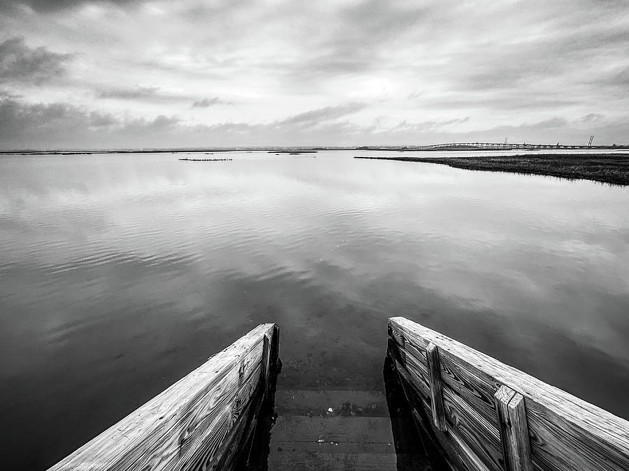 B and W Bogue Sound Photograph by Josh Williams