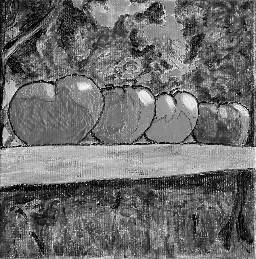 B and W Tomatoes Painting by Phil Strang