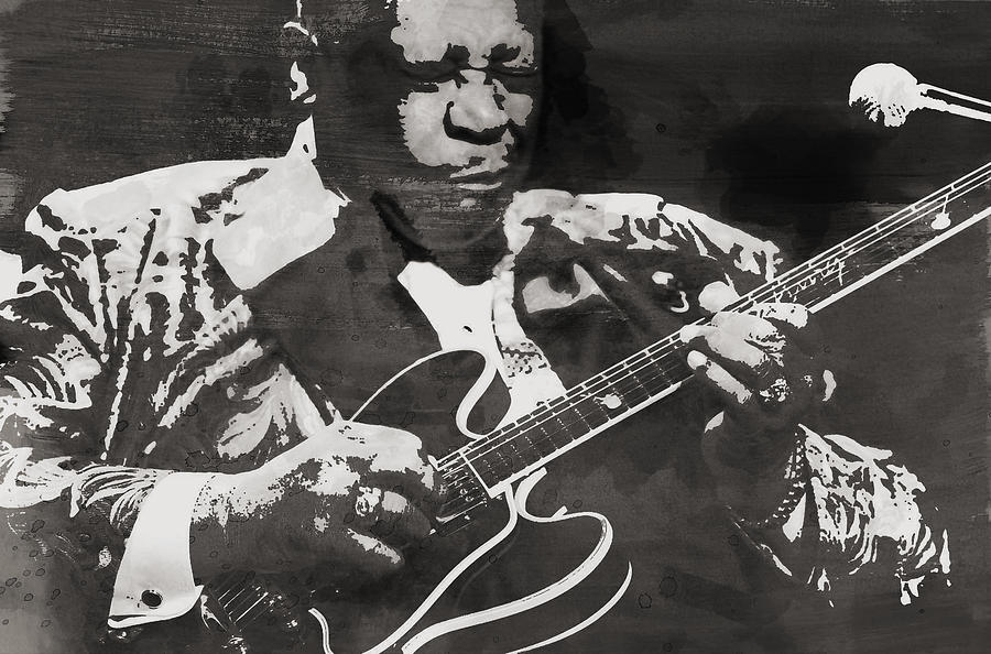 B B King Paint Splatter 1a Mixed Media By Brian Reaves - Fine Art America