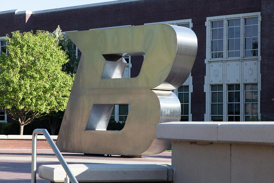 B statue at Boise State University Photograph by Eldon McGraw