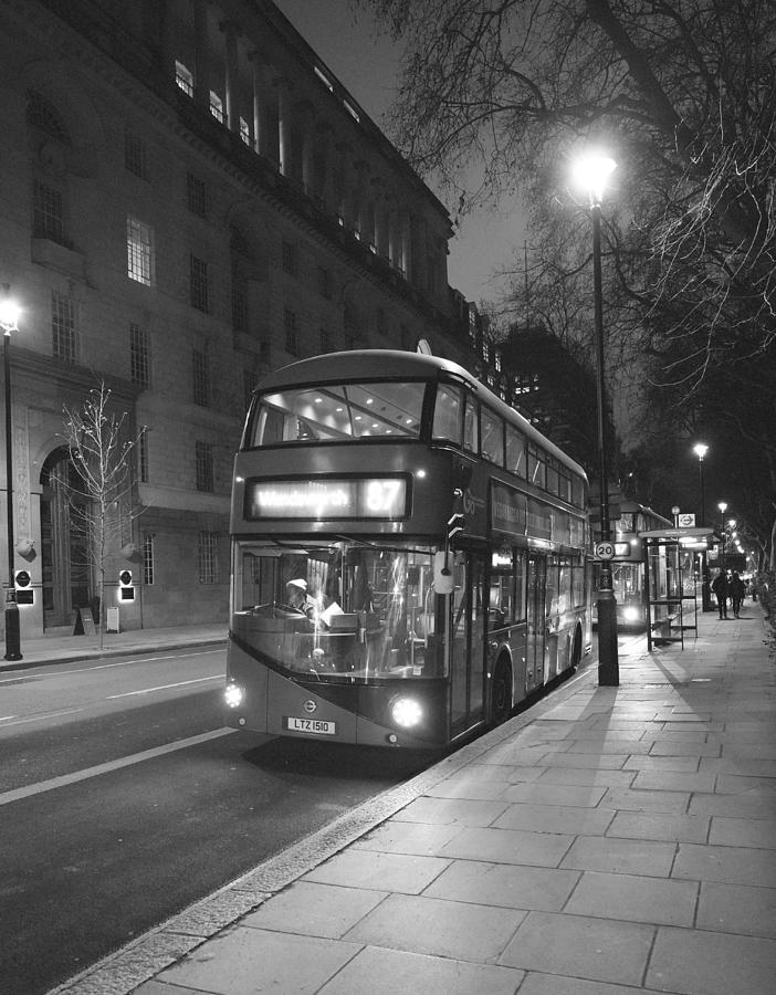 B/W Double Decker Bus In London England Photograph by Rick Rosenshein