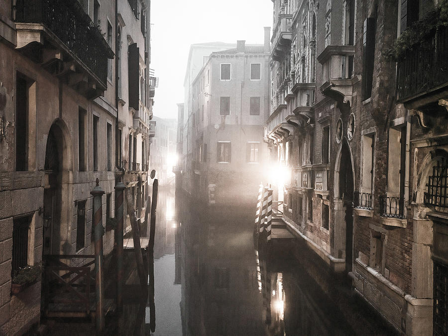 B0010304xW_Lights in the fog, Venice Photograph by Marco Missiaja