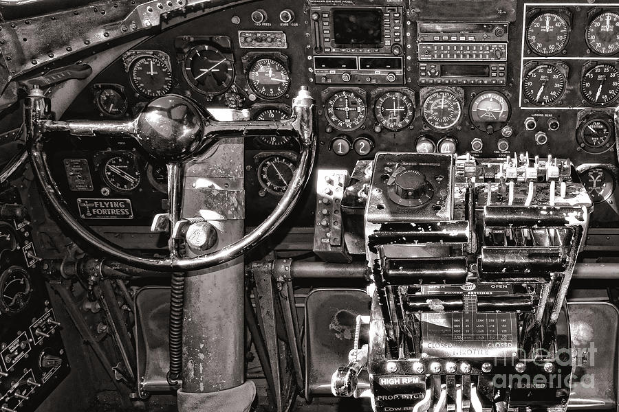 B17 Cockpit Photograph by Olivier Le Queinec