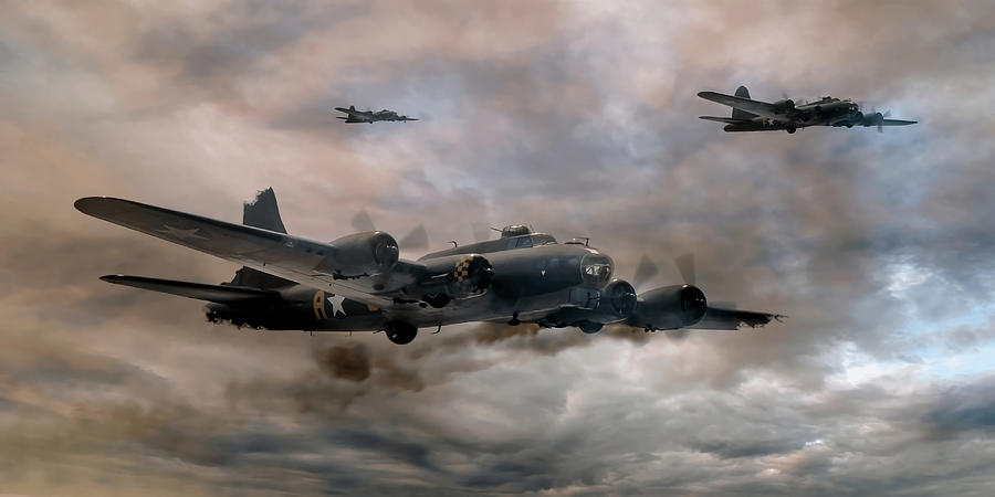 B17 Flying Fortress Almost Home 2 Canvas Print Painting by Allen Bell ...