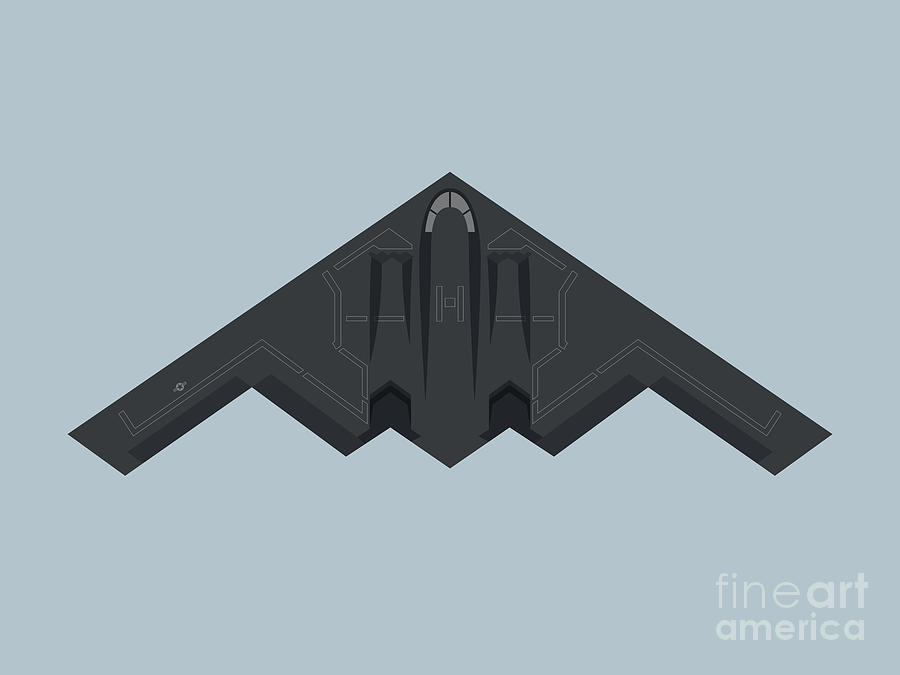 Airplane Digital Art - B2 Stealth Bomber Jet Aircraft - Cloud by Organic Synthesis