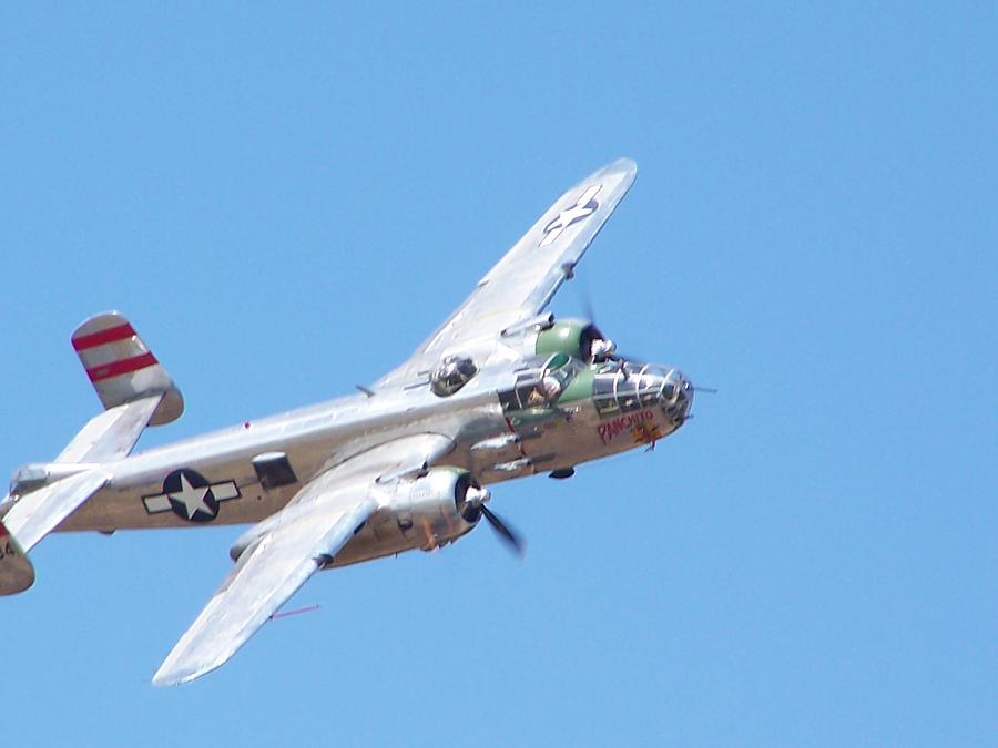 B25 Panchito in flight Photograph by Scott Boggs