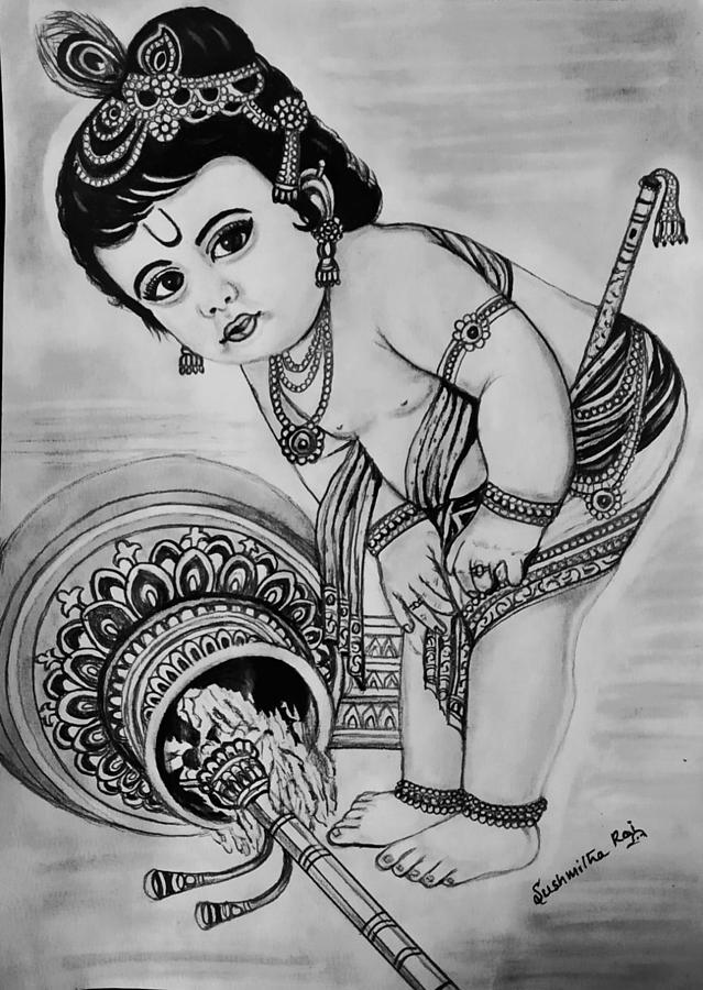 Lord Krishna drawing | Shri Krishna sketch | Lord Krishna sketch - YouTube-gemektower.com.vn