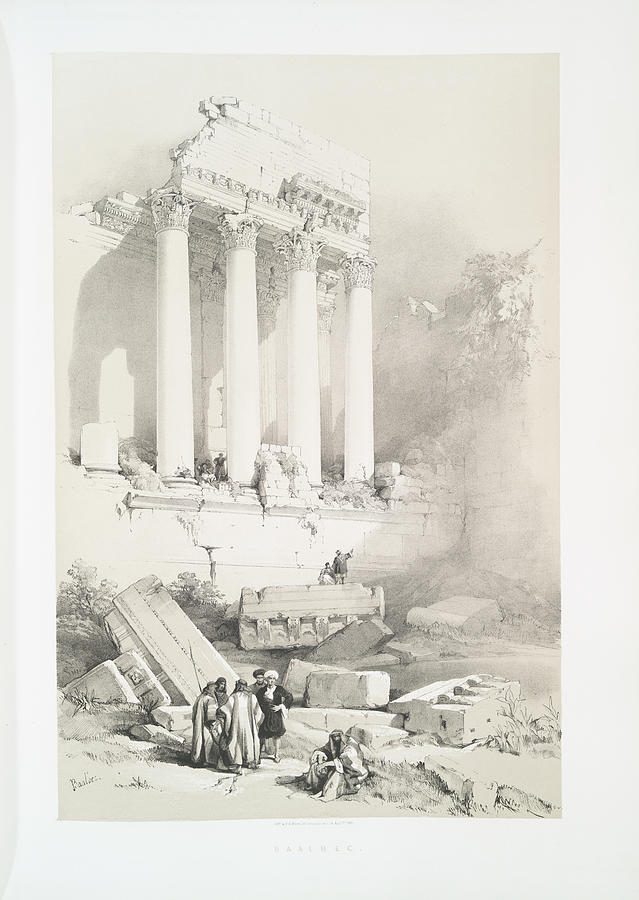 Baalbec, western portico ca 1842 - 1849 by William Brockedon Painting by Artistic Rifki