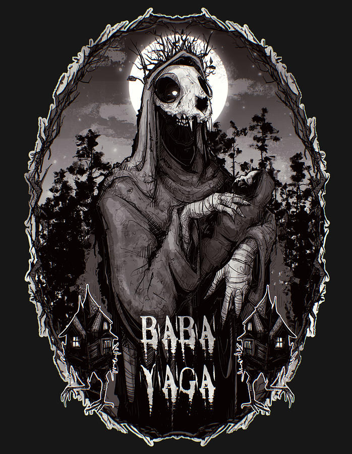 Witch Drawing - Baba Yaga by Ludwig Van Bacon