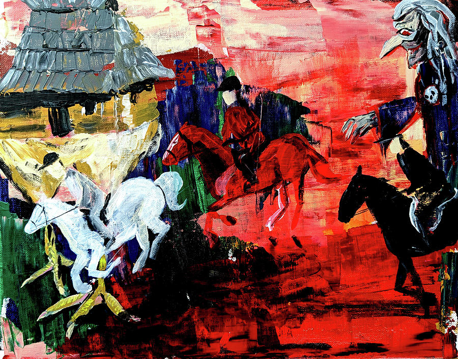 Baba Yagas Horsemen of the Apocalypse Painting by Echoing Multiverse