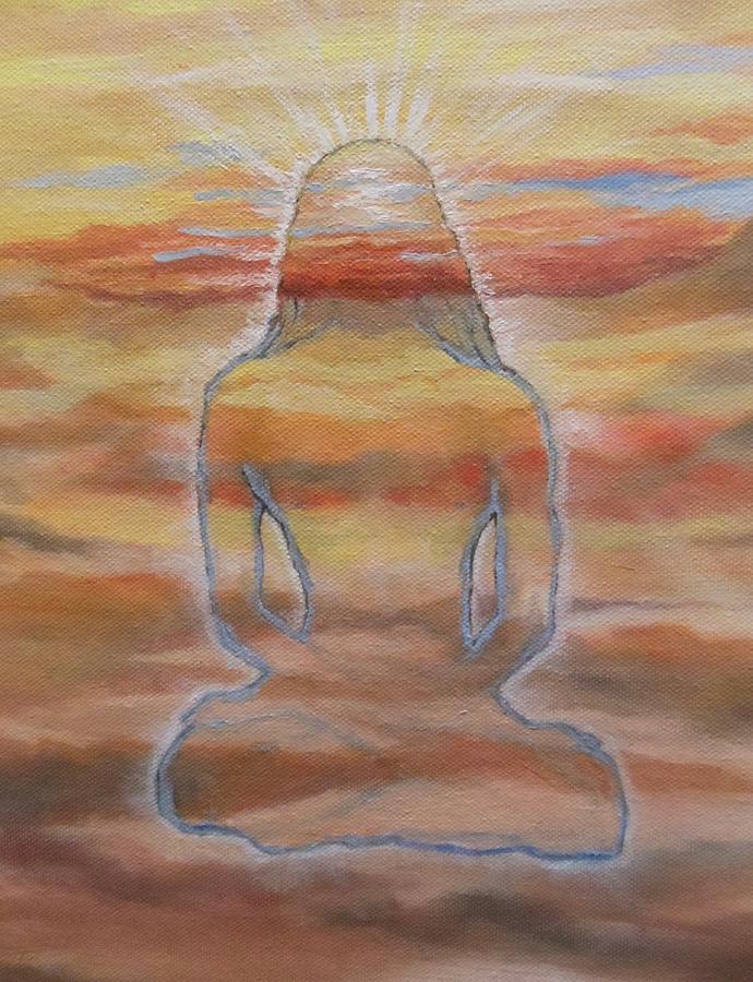 Babaji Dissolving in Light Painting by Holly Stone