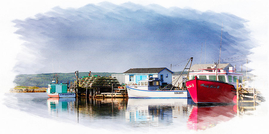 Gabarus fishing village, Nova Scotia - painterly Photograph by Tatiana Travelways