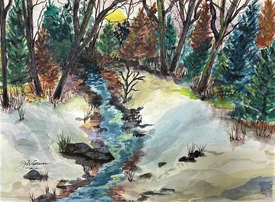 Babbling Brook 2 Painting by Julie Wittwer