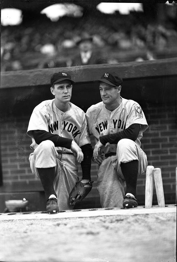 Sports Photograph - Babe Dahlgren and Lou Gehrig of the New York Yankees by Jason Grace