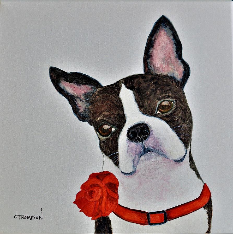Boston Terrier Painting - Babe From Boston by Judy Thompson