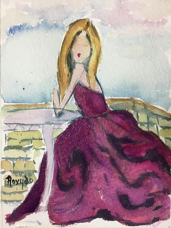 Babe on the Balcony Painting by Roxy Rich