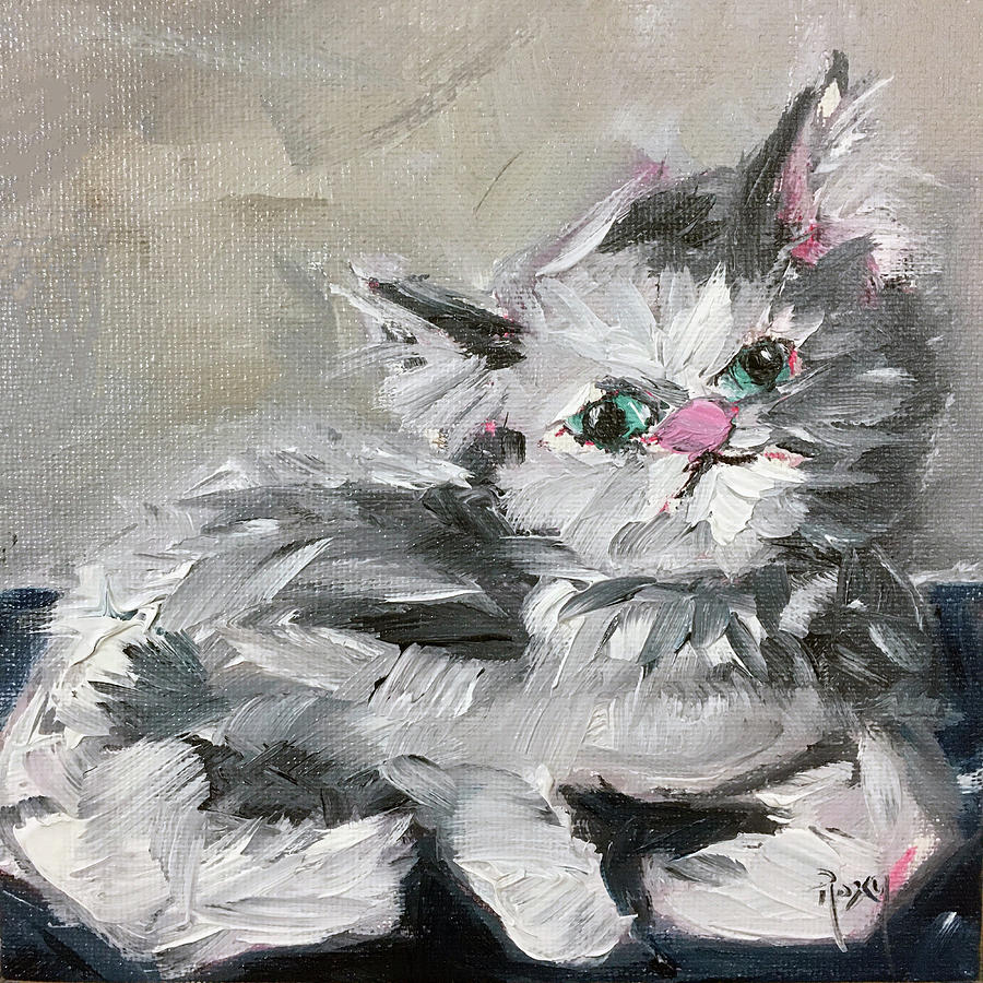 Babe Persian Cat Painting by Roxy Rich