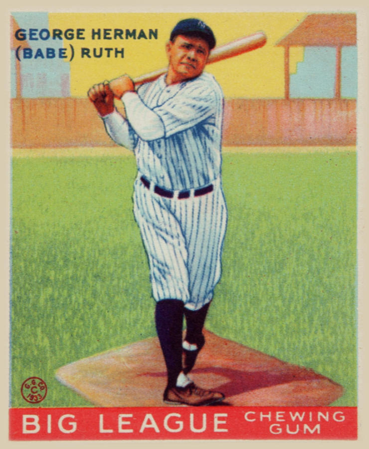 1933 Babe Ruth Card #144 Digital Art by Wayne Taylor - Fine Art America