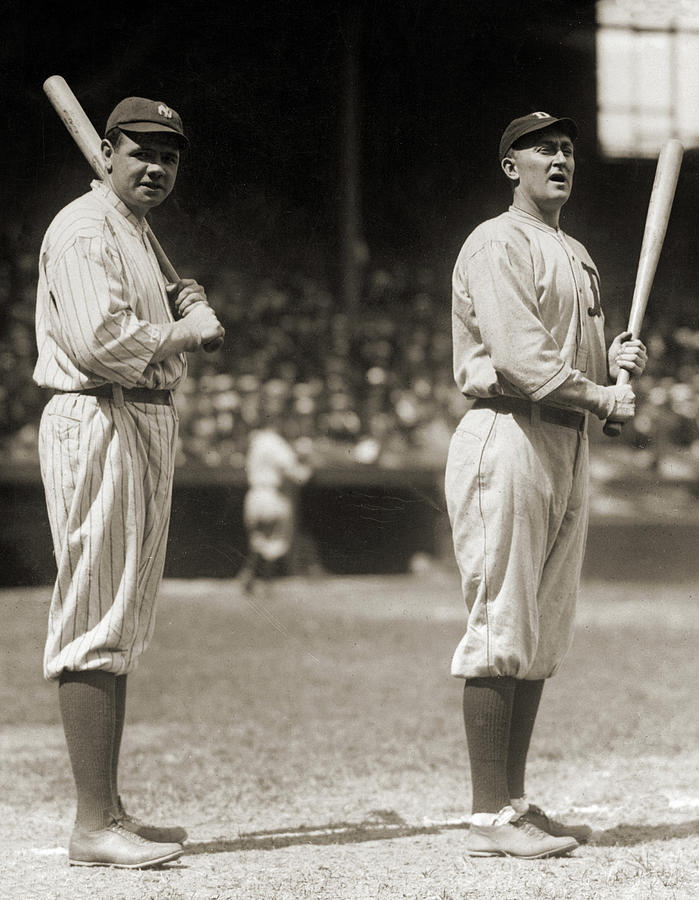 Babe Ruth and Ty Cobb, Greatest Baseball Players, 1920 by American School