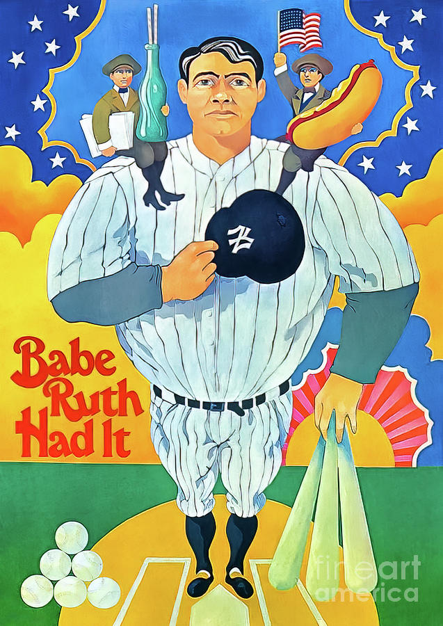 Babe Ruth Had It Baseball Poster Drawing
