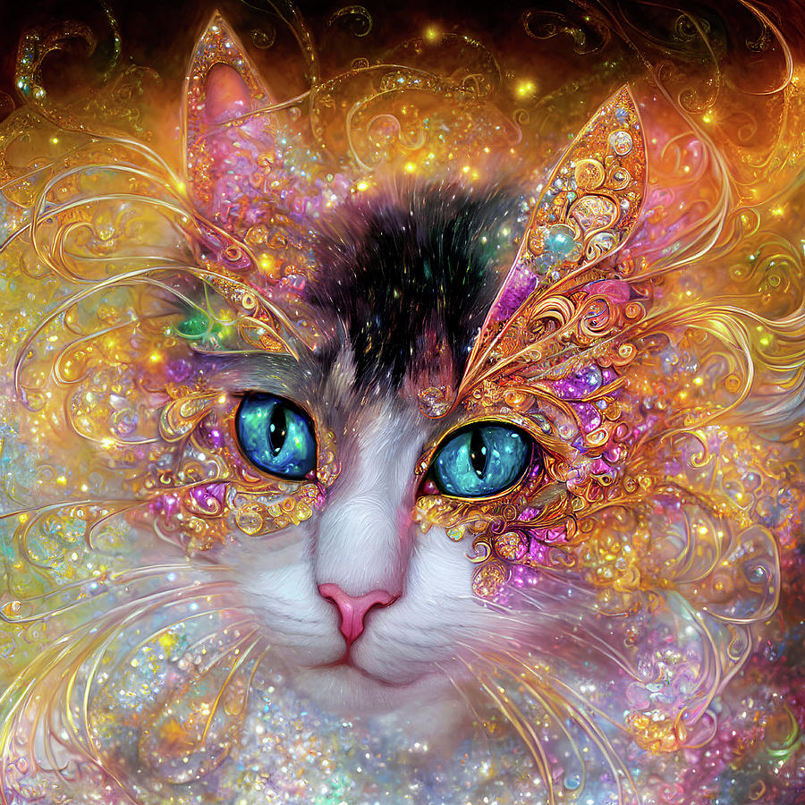 Babe the Calico Cat Digital Art by Peggy Collins