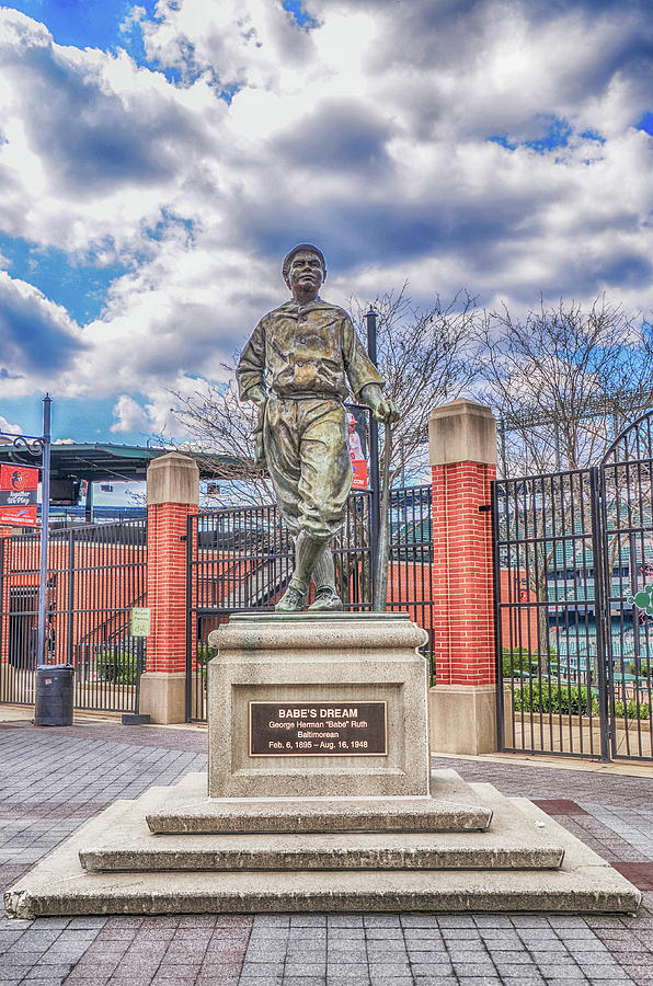 Oriole Photograph - Babes Dream Statue - Camden Yards by Bill Cannon