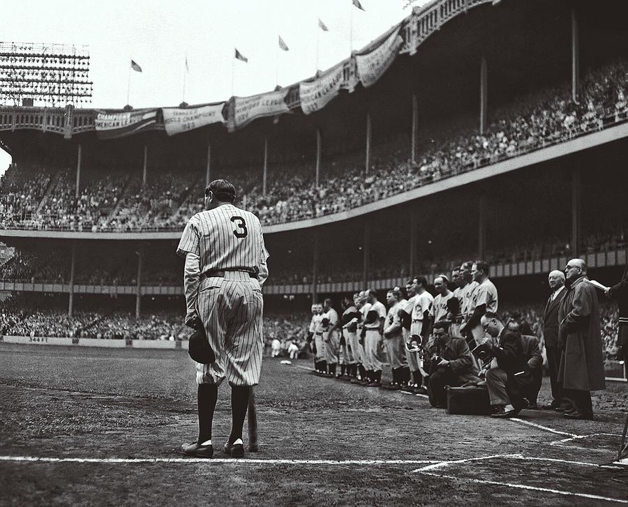 Babe Ruth Photograph - Babes Farewell at Yankee Stadium by Nat Fein