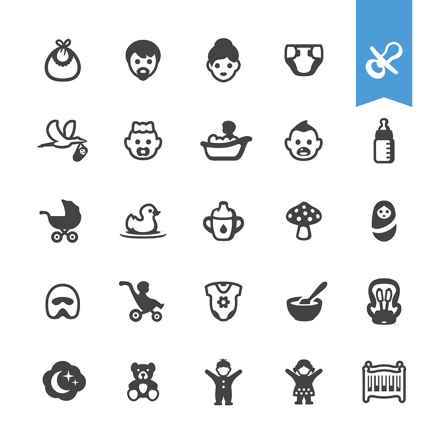 Babies vector icons Drawing by Lushik