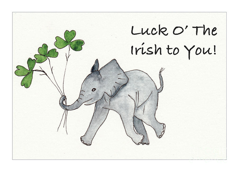 Baby Abby Wishes You The Luck of the Irish Painting by Conni Schaftenaar