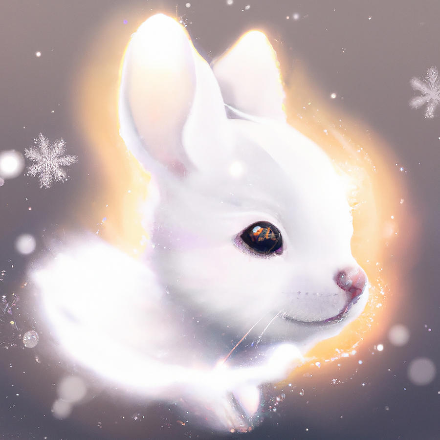 Baby Arctic Bunny 2 Digital Art by Rhonda Barrett - Pixels