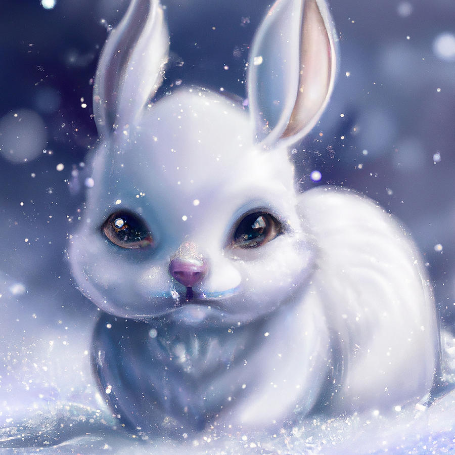 Baby Arctic Bunny Digital Art by Rhonda Barrett - Fine Art America