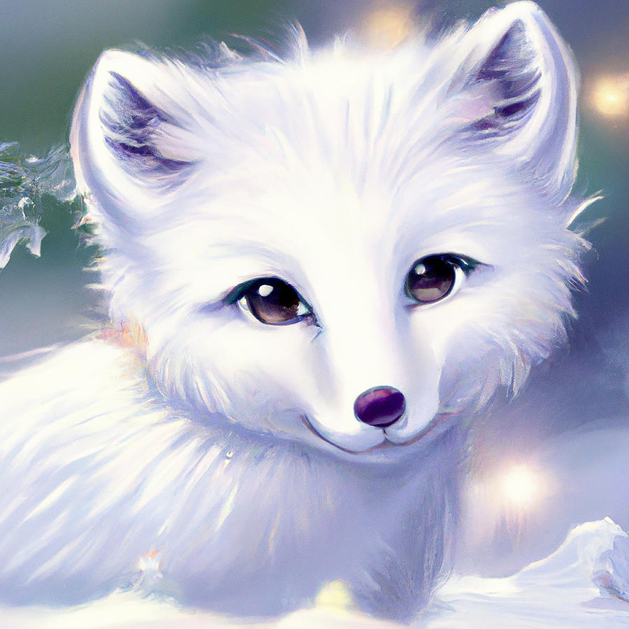 Baby Arctic Fox 2 Digital Art by Rhonda Barrett - Fine Art America