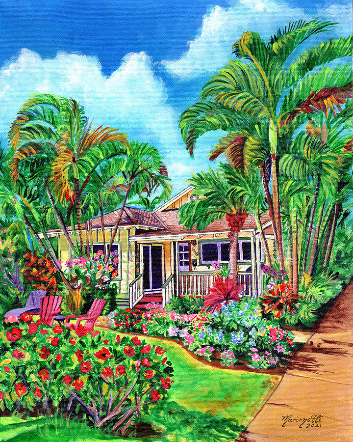Baby Beach Bungalow 2 Painting by Marionette Taboniar