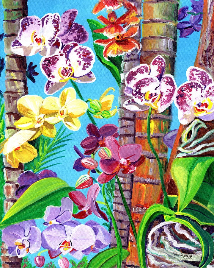 Baby Beach Orchids 2 Painting by Marionette Taboniar