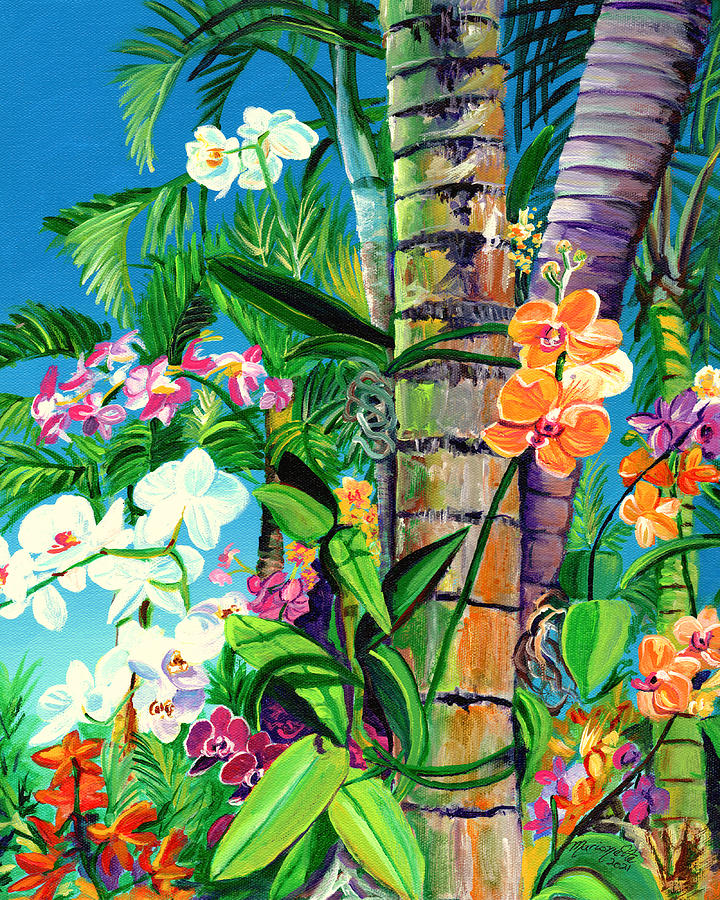 Baby Beach Orchids Painting by Marionette Taboniar