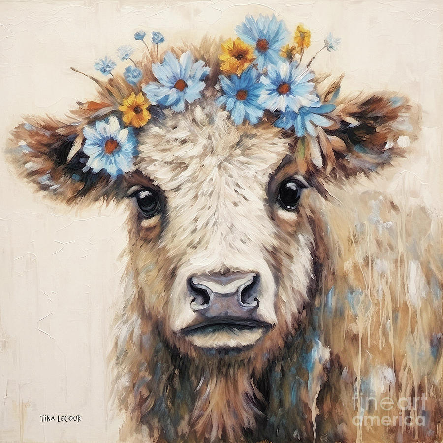 Baby Bison Painting by Tina LeCour